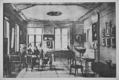 A Room in the Flat of Chopin Family in Krakowskie Przedmieście Street by Antoni Kolberg